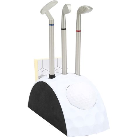 Ensemble de stylos de golf décoratifs avec support pour petit putter de bureau et 3 stylos. (1/5)