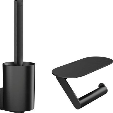 Hansgrohe WallStoris Juego de accesorios para inodoro, Negro mate (27969670)
