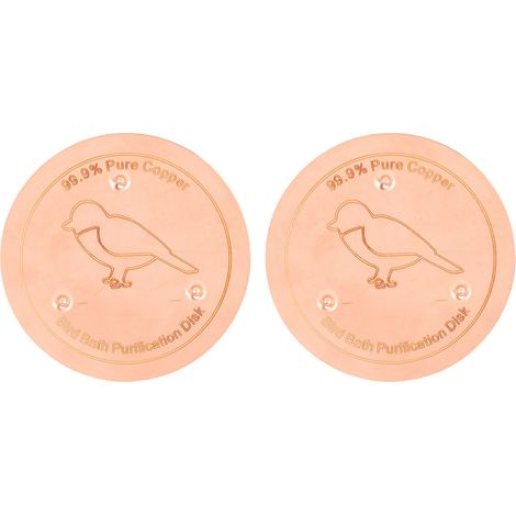 Disques de bain d'oiseaux en cuivre pur, Support à 3 points, plaque de purificateur d'eau pour l'extérieur, utilisation toutes saisons, 2 pièces (1/5)