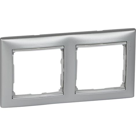 Marco 2 elementos VALENA aluminio/plata LEGRAND 770352