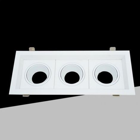 TrAdE Shop Traesio - Porta Faretto Triplo Orientabile Incasso Bianco Per Lampadine Gu10 Gu5.3 P33-b3 - (1/3)