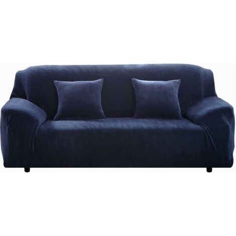 Housse de canapé extensible en velours épais pour canapés 2 places (145-185 cm) – Ajustement à 360° – Protection contre les taches et les poils d'animaux (1/5)