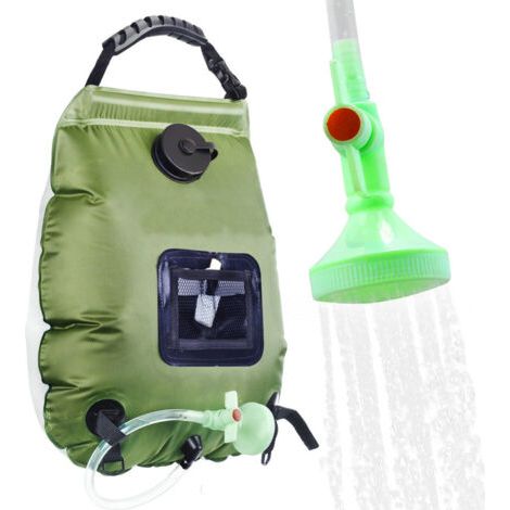 BUNTHAUS 20L Solaire Sac de Douche, Sac de Douche Solaire Camping,Extérieur avec Flexible Commutable Tête de Douche Tuyau (1/3)