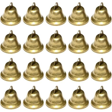 Petites Clochettes, 20 Pièces Vintage Petite Cloche pour décorations de Festival de Mariage, Cloche de nol pour Les sapins de Nol, Grelots en Métal pour Porte Clé Clochette, Bricolage (1/5)
