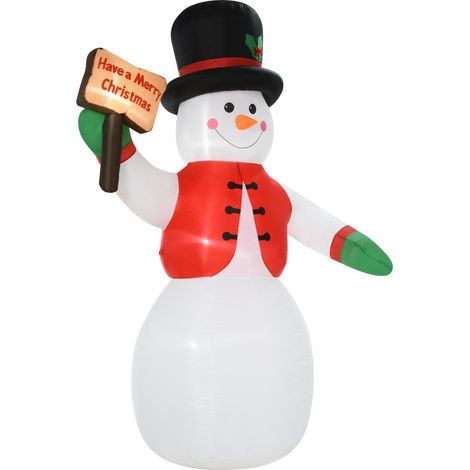 HOMCOM Pupazzo di Neve Gigante e Gonfiabile 242cm da Esterno con Luci a LED (1/5)