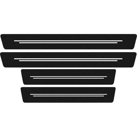 (4 pièces) Nouvelle bande de protection universelle pour seuil de porte de voiture en similicuir imitation fibre de carbone - Accessoire décoratif résistant et durable (1/3)