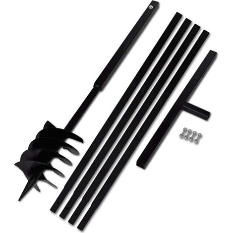 Soil auger with 180 mm handle and 5 m extension tube, steel (1/5)