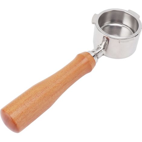 Bodenloser 51-mm-3-Ohr-Filterhalter mit Filterkorb für Kaffeemaschinen, Holzgriff, kompatibel mit EC0680 Typ 3 (1/5)