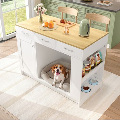 Mobile cucina con 3 cassetti, 120 x 60 x 90 cm, bianco, MDF HAVRYA (1/5)