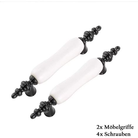 2pcs Möbelgriffe schwarz Keramik Griff Vintage Minimalismus Keramik Schrank Handgriff/Möbelgriffe/Tür-Griffe/Schubladengriff 76mm (1/5)