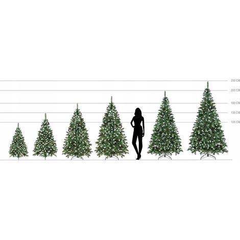 KÜNSTLICHER DIAMANT-TANNENBAUM MIT SCHNEE 200cm DICHTE (1/5)