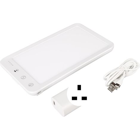 Lampe de luminothérapie blanche LED sans UV, 5 niveaux d'intensité, aide au sommeil, lumière solaire, 100-240V avec prise UK (1/5)