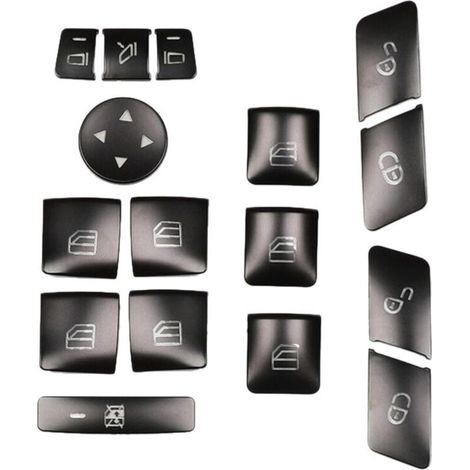16 protective stickers for car door seat window lock button with memory for CLA/GLA/ML/E-AquaForge (1/5)