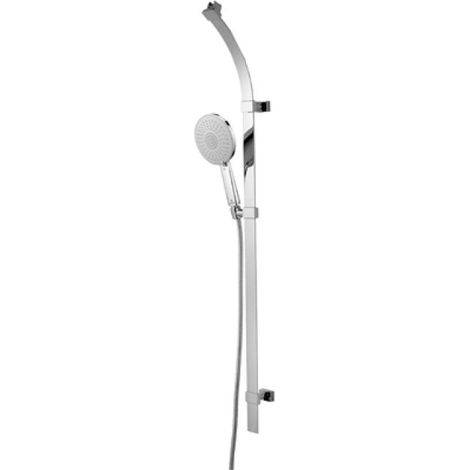 SET DOCCIA COMPLETO CON ASTA IN OTTONE MOD. FLAT Cromo