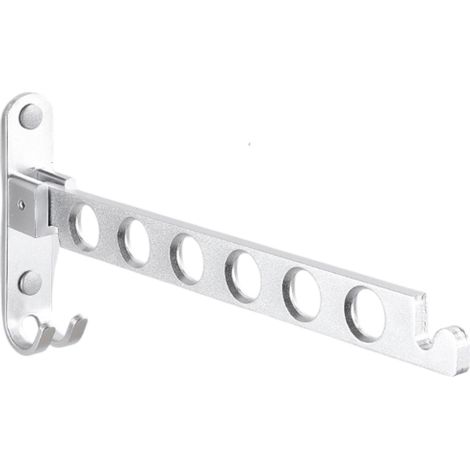 Séchoir à linge pliable, sans perforation 31cm, 6 trous argent, convient pour balcon (1/5)