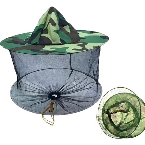 2 piezas: gorro de apicultor, red para abejas, protección facial de malla, gorro de malla transpirable, equipo de seguridad para agricultura, jardinería y viajes al aire libre, 14,96 pulgadas (1/5)