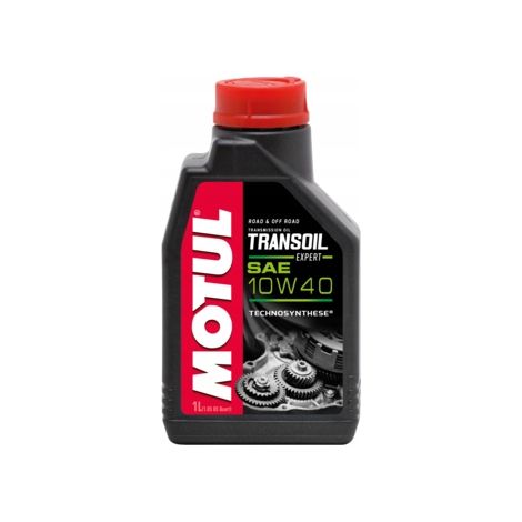 Olio per ingranaggi MOTUL TRANSOIL 10W40 1L per cambi di moto da cross, ATV, enduro e motociclette.