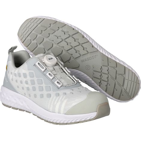 Mascot Sicherheitshalbschuh S1P,BOA® Fit System Sicherheitshalbschuh S1P Sicherheitsschuhe Gr. 40, weiss/hellgrau-meliert (1/4)