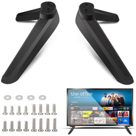 Piedini universali per base TV, supporto TV con viti, base di ricambio per TV, neri (1/4)