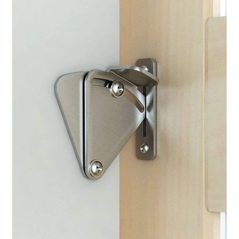 Serrure en acier inoxydable pour portes de grange coulissantes, portes coulissantes et doubles, portes de garage et hangars. (1/5)