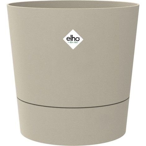 Pot de fleur rond - ELHO - Foss Rond 35 - 21 L - L 35 x B 34.5 x H 34 cm - Beige - Extérieur (1/3)