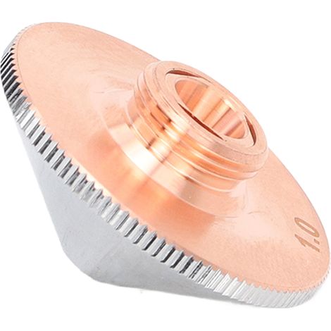 Buse laser double couche 1.0mm en cuivre chromé pour découpe fibre métal, tête de coupe rechange filetage 11mm (1/5)