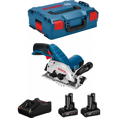 Bosch – Scie circulaire 12V – 2 batteries 6.0Ah – Profondeur de coupe 26mm – Moteur Brushless – Système d'aspiration intégré
