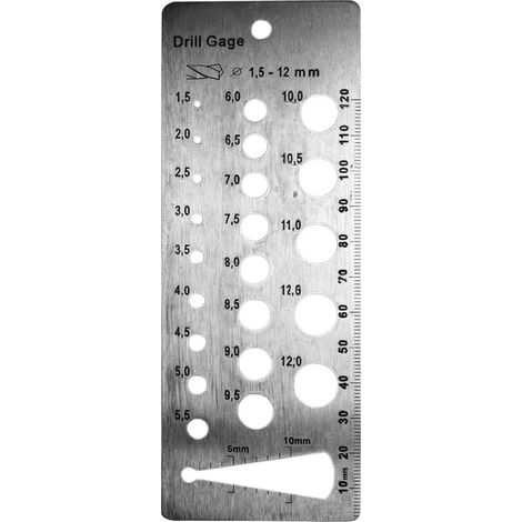 Guide Perçage Pour Trou Gabarit de mesure pour forets métriques 1,5-12 mm Jauge en acier inoxydable pour perçage Pour Maison, Garage, Extérieur, Atelier, Construction, Industrie, Mécaniciens Et (1/5)