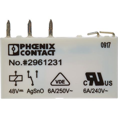 PHOENIX CONTACT REL-MR-48DC/21-10 relè in miniatura a innesto con contatto di potenza, 1 commutatore, tensione di ingresso 48 V DC, 10 pezzi