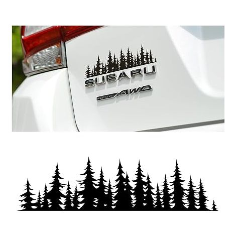 Decalcomania per auto Forest, adesivi per carrozzeria per camper van, decalcomanie per auto con montagna, alberi e foresta per SUV fuoristrada universali (Nero) (1/5)