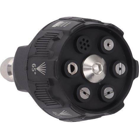 Buse de nettoyeur haute pression 6 en 1 multifonctionnelle et réglable avec interface de connexion 1/4" noire (1/5)