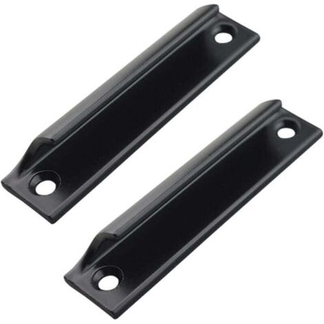 Poignées de porte coulissantes pour portes de balcon, portes coulissantes, tiroirs, 2 pièces, noir (1/4)