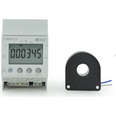 Delta Dore 6110045 Tywatt 35 Stromverbrauchsanzeige für Einphasen-Stromzähler