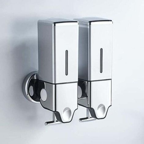 Wall Mounted Hand Soap Dispenser, Commercial Soap Dispenser, Shower and Lotion Soap for Bathroom Kitchen Market Hotel Restaurant (Silver, 1000ml) (1/4)