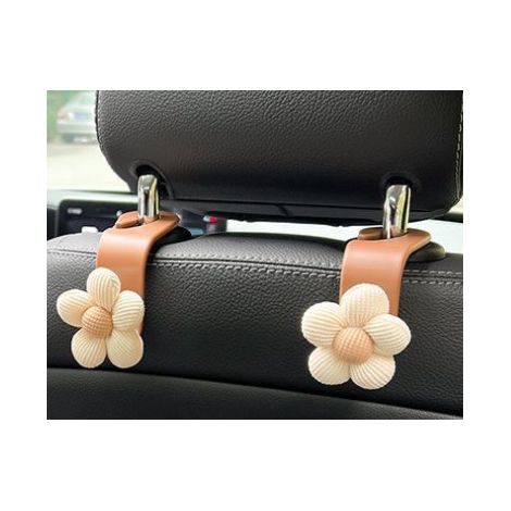 Crochets pour appuie-tête de voiture (lot de 2), jolis crochets de rangement fleuris pour portefeuilles et sacs, décoration portable pour portefeuille de voiture, universels pour SUV, berlines et cami (1/4)