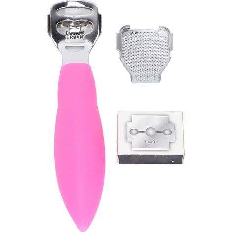 Lot Pedicure Râpe à Pieds en Acier Inoxydable - Rabot Peau Morte & Callosités, Rouge Rosé (1/5)