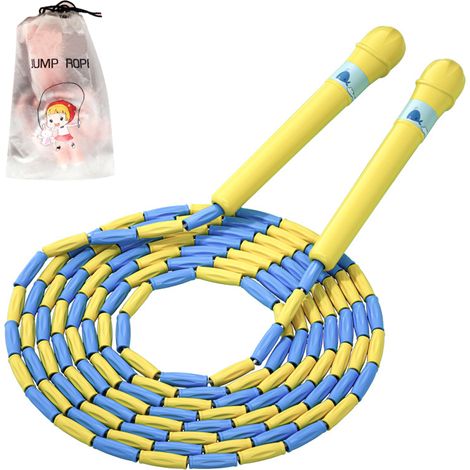 Corde à Sauter Réglable - Cordon Nylon Tressé avec Perles TPU - Poignées Ergonomiques en Mousse - 1 Pièce (1/5)