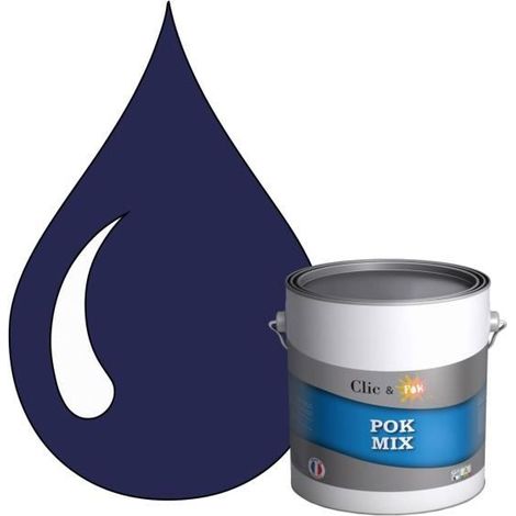 Peinture d'Accroche et Finition 2 en 1 - POK - POK MIX - Acrylique Satinée - 3L - RAL 5022 - Bleu Nocturne (1/4)