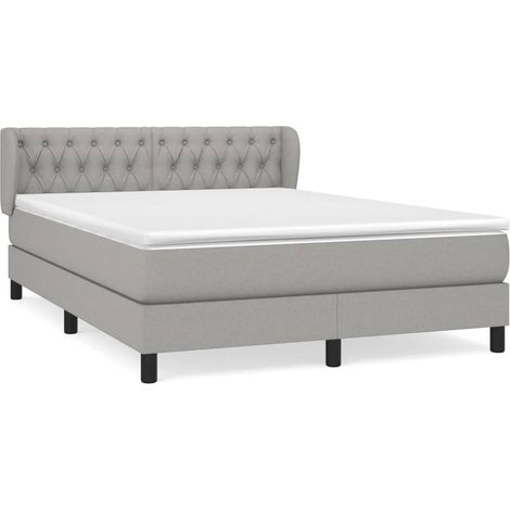 Maison Exclusive - Cama box spring con colchón tela gris claro 14 (1/5)