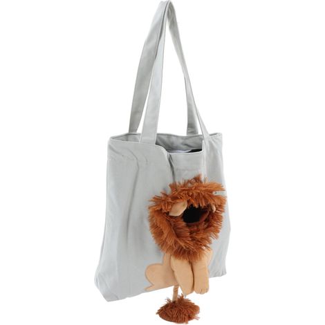 Sac en toile pour animaux de compagnie, mignon, en forme de lion, multifonctionnel, portable, à porter à l'épaule, pour chat de moins de 2,7 kg (type 2). (1/5)