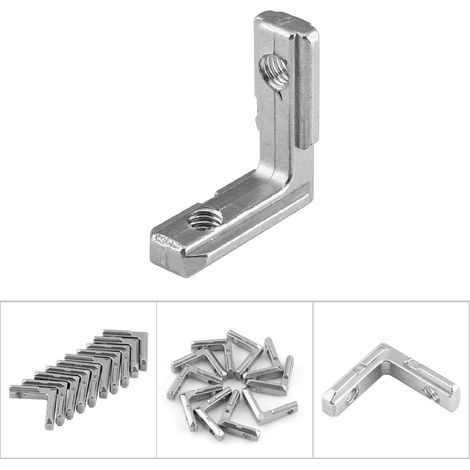 Profilé en aluminium en forme de L, connecteur d'angle intérieur, assemblage, supports en acier au carbone (UE-2020) (1/5)