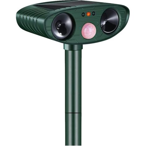 Repulsif Ultrason Chat - Détecteur Mouvement PIR 120° - Fréquence 13,5 kHz à 45,5 kHz - Étanche IP44 - Panneau Solaire - Pour Jardin Extérieur - 1 Pièce (1/4)