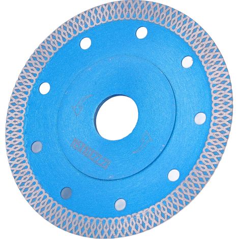 Disque de scie diamanté 115 mm pour coupe à sec et humide, idéal pour la céramique, le granit et le marbre (bleu). (1/5)