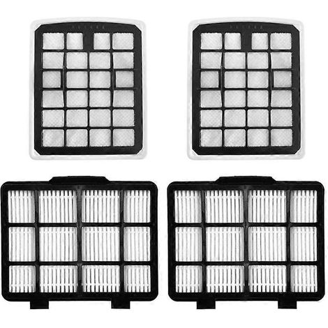 Filtres de rechange pour aspirateurs traîneaux sans sac Eureka NEN180 et NEN186BL : 2 filtres à poussière et 2 filtres HEPA. (1/5)
