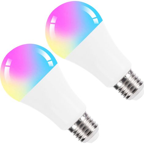 2 E27 LED-Lampen, 10 Watt, farbige RGB-Lampen mit Fernbedienung für die Heimdekoration, 85–265 V (1/5)