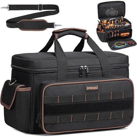 Tragbare Werkzeugtasche (17 Zoll) mit 20 Fächern und verstellbarem Schultergurt für Elektriker, Mechaniker und Schreiner (1/5)