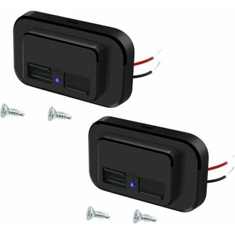BUNTHAUS 2 Pcs Prise de Chargeur de Voiture Double USB,12V/24V Panneau de USB Commande avec Couvercle à Ressort, pour Voiture,Marine,Camion,Camping-Car,SUV (1/5)