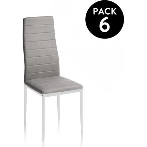 Pack 6 sillas de comedor Yuri Gris oscuro–Blanco 39cm (ancho) x 97cm (alto) (1/5)