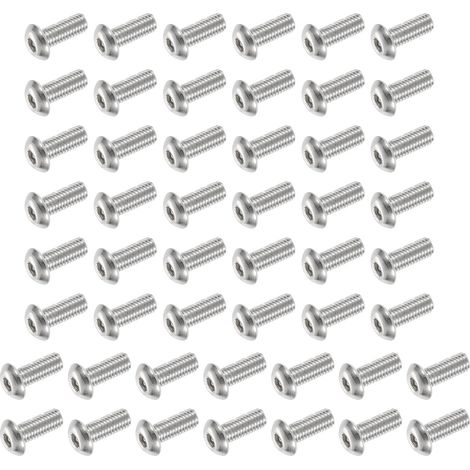 50 PCS Vis À Tête Bombée 10-32 UNF x 1/2 Pouce Argent (1/5)