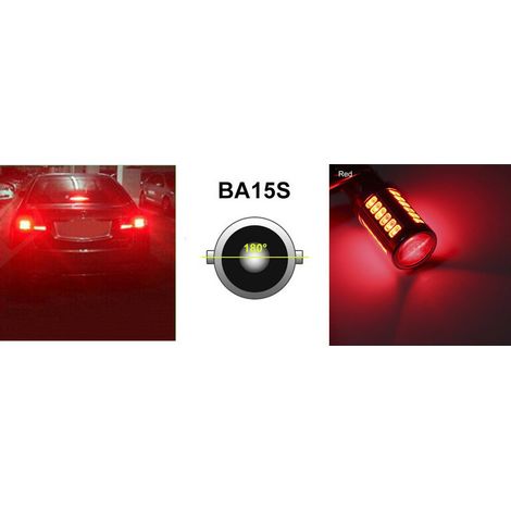 LED-Lampen, 33 SMD, mit Linse, BA15S 1156 (P21W), 12V, rotes Licht